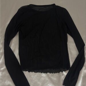 Elegant Black Long Sleeve Mesh Top ⭐️
